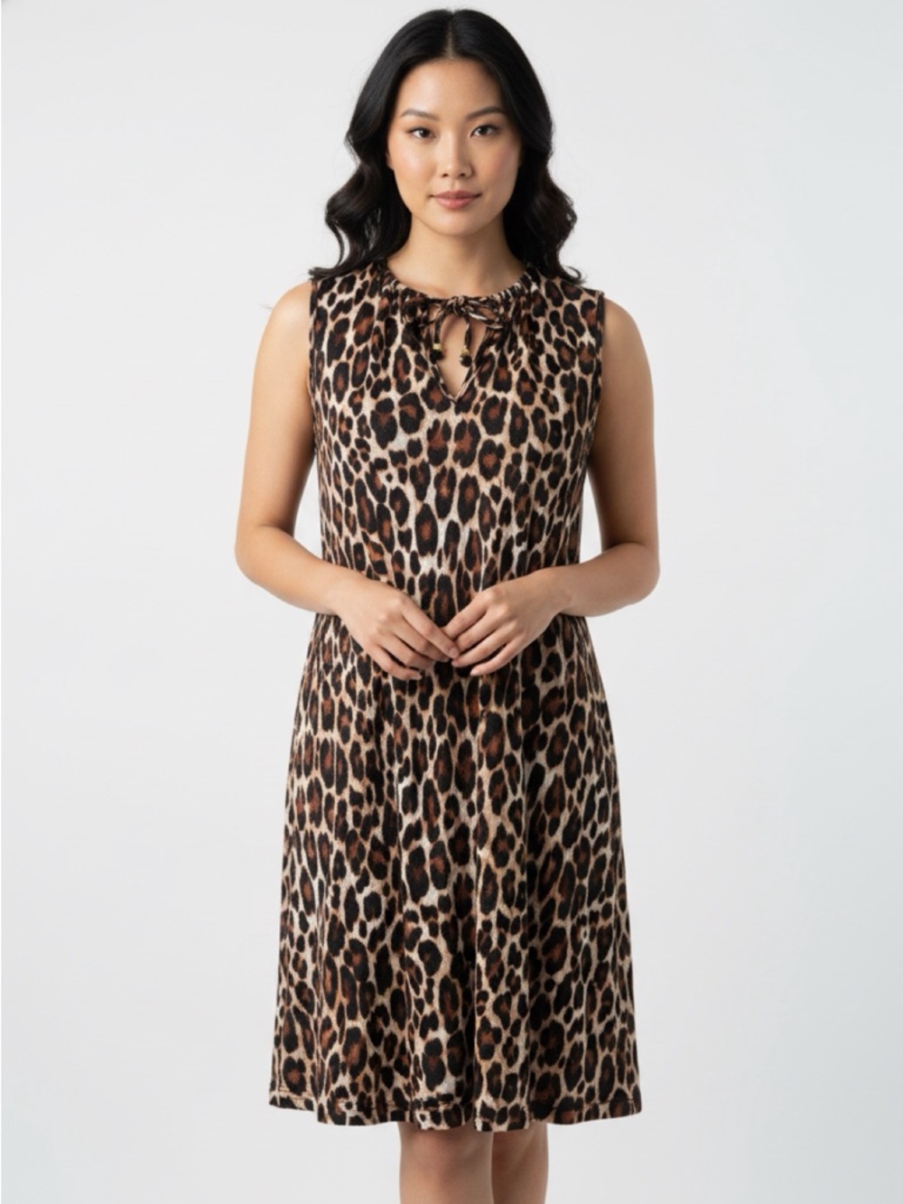 Tommy Bahama Leopard Print dress with pockets Top in Brown Black White